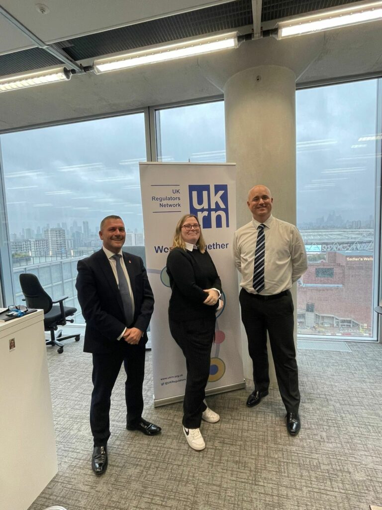 Kevin Smith with one male and one female. At PSR and FCA event, Stratford Office, London. On Tour event 2nd November 2023.